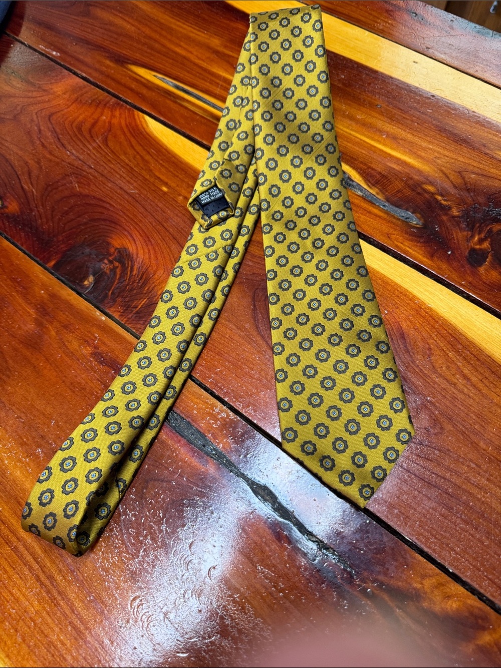 Source Unknown Yellow Floral Geometric Men's Tie
